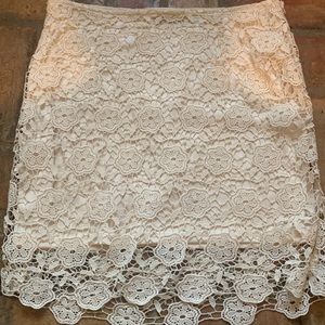 Lace Lined Mini Skirt